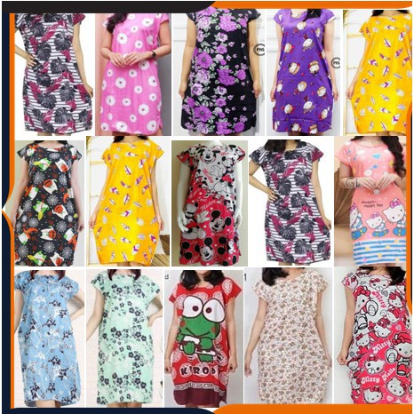 Daster Midi Rayon Ibu Hamil Daster Rumah Motif Random DS01