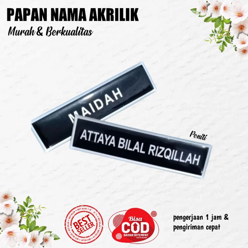 

Name Tag /Nama Dada/Papan Nama-Akrilik Custom Satuan-Proses Cepat