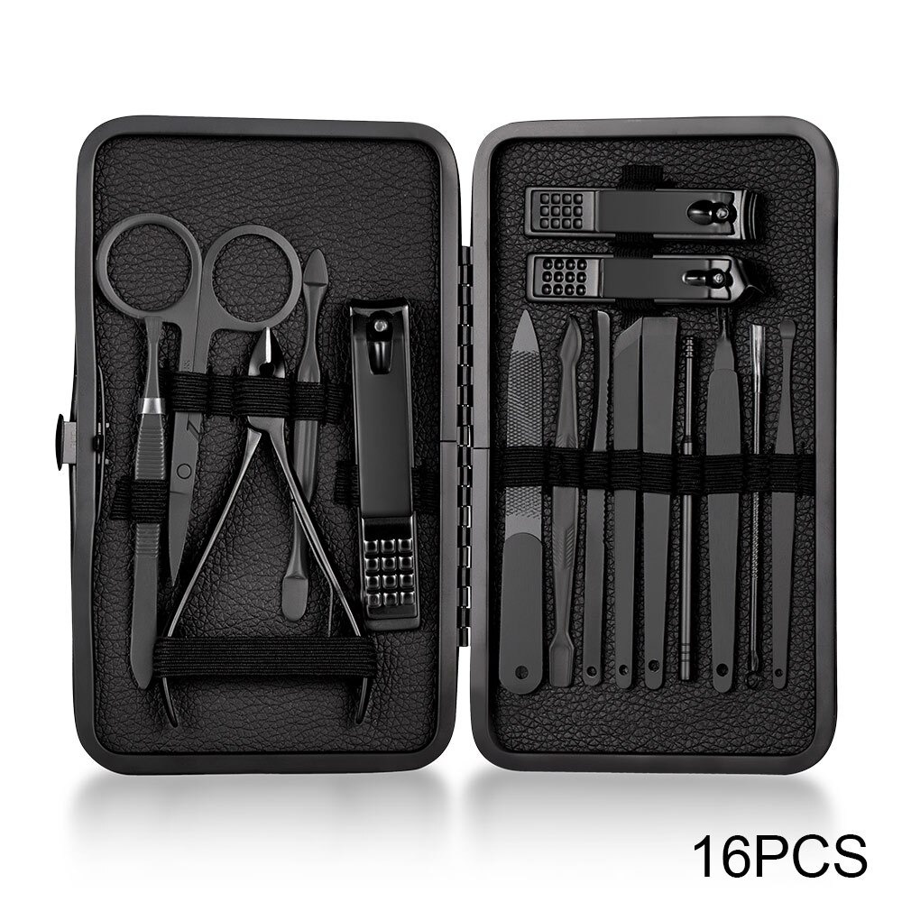 PROMO Manicure Set Pedicure PREMIUM Profesional Full Black Series