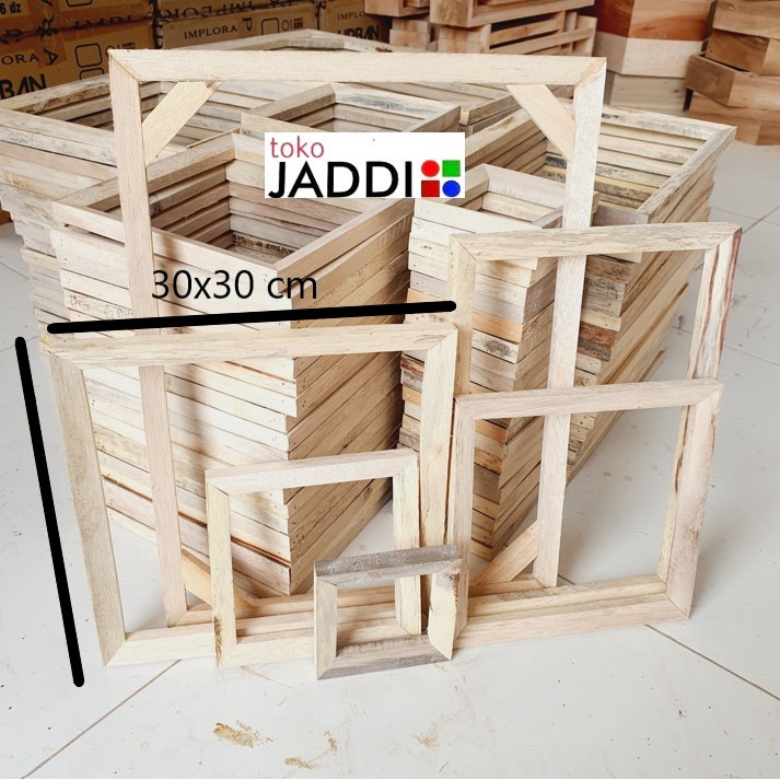 

JADDI Spanram kayu 30x30 cm bingkai kayu frame kanvas melukis lukisan