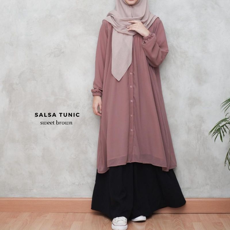 TUNIK KANCING SET ROK / OUTER WANITA SET ROK