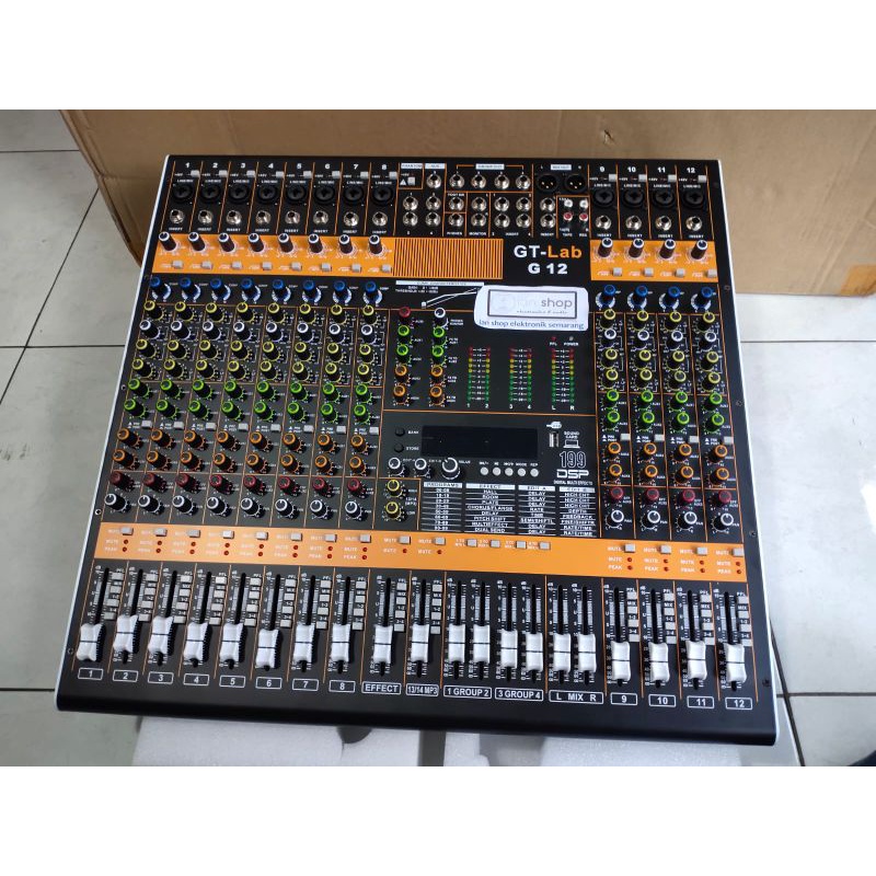 Mixer Audio GT-LAB GTLab GT LAB G12 by RDW GT Lab12 GTLab12 12 Channel 5 Aux 4 Grup Efek Alesis