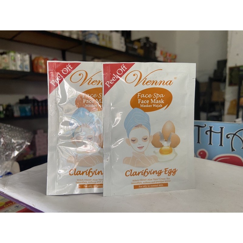 [ sachet ] vienna clarifying egg mask -- masker putih telur vienna