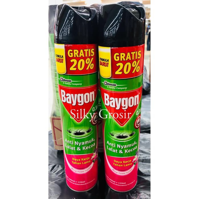 Baygon Aerosol Flower Garden 600Ml + 120Ml Murah