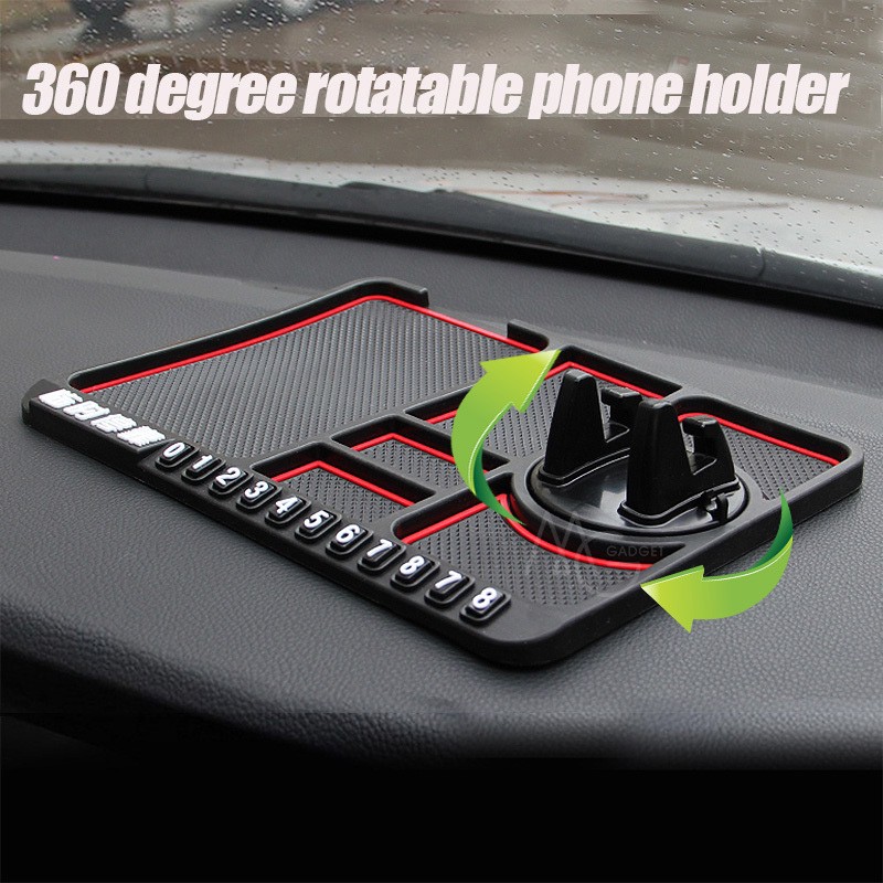 Dashboard mobil Anti Slip Mat Lengket Pad GPS Dudukan Ponsel Berdiri Parkir Plat Nomor Mobil