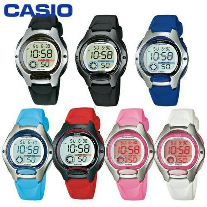 Casio Digital Jam Tangan Wanita Strap Karet LW-200 LW 200 Original