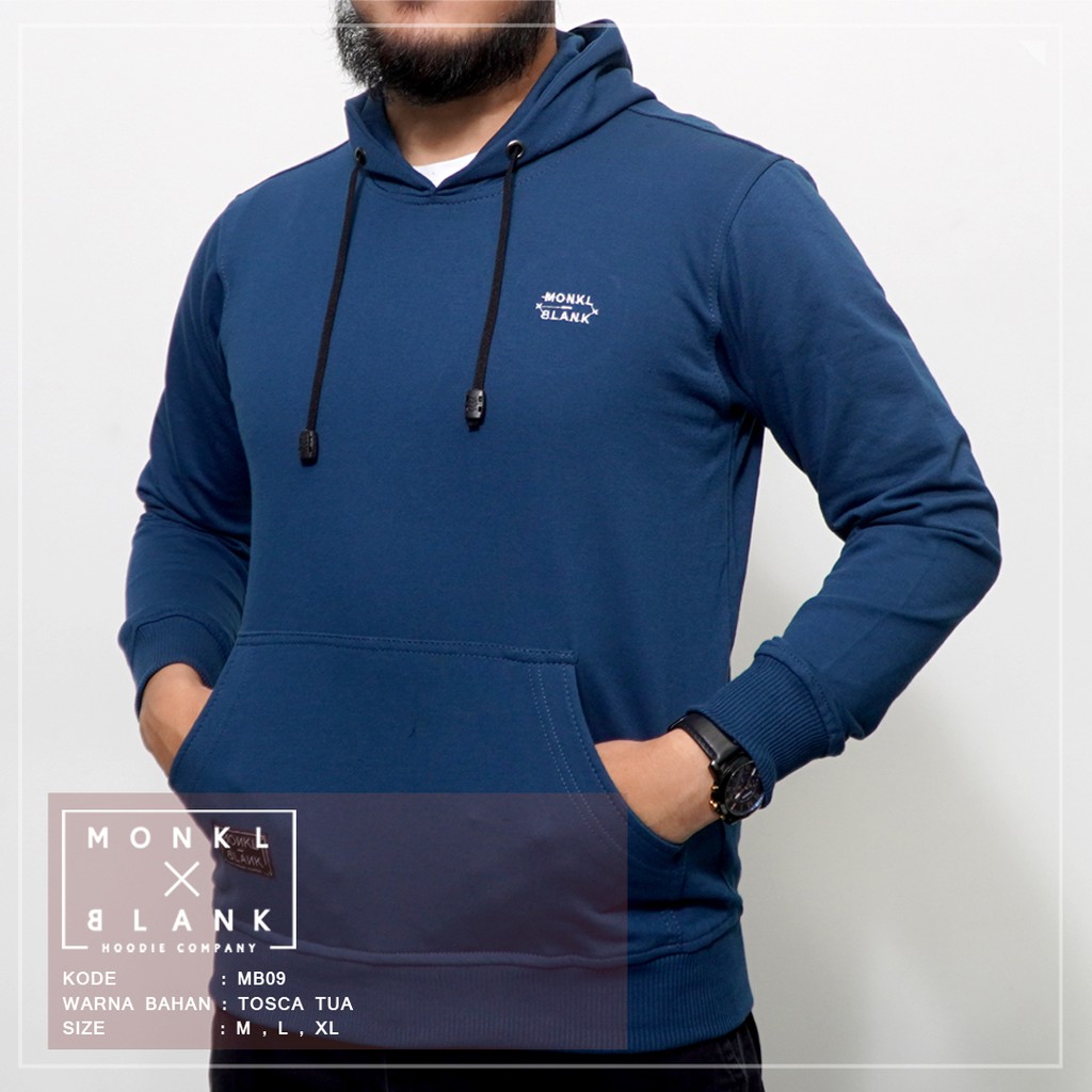 PROMO SWEATER PULLOVER HOODIE MONKL BLANK BAHAN BABY TERRY LEMBUT & NYAMAN, KUALITAS DISTRO MB-09