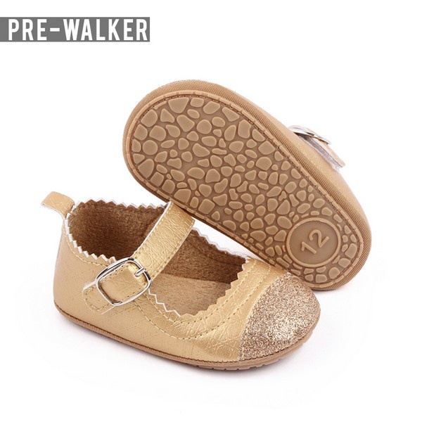 Sepatu Pesta Bayi Perempuan Sol Karet Lembut - Sepatu Prewalker Baby Flatshoes Girl S1230