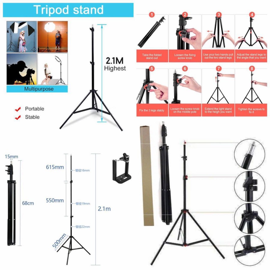 FG TRIPOD 3118 / 3130 1.3 METER / 2.1 METER BESI FREE U HOLDER TRIPOD HP TRIPOD KAMERA TRIPOD RINGLI