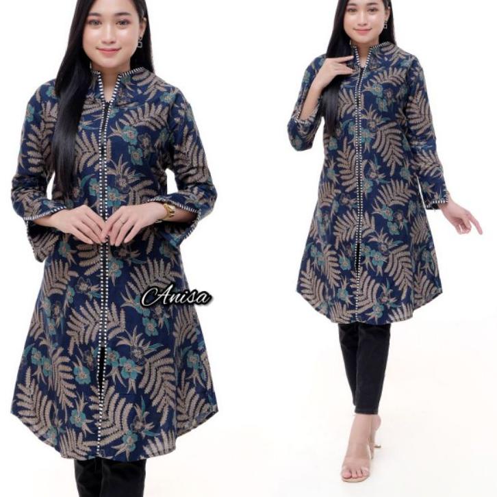 Special Price.. BISA COD TUNIK BATIK ANISA ZEEPER MOTIF DAUN