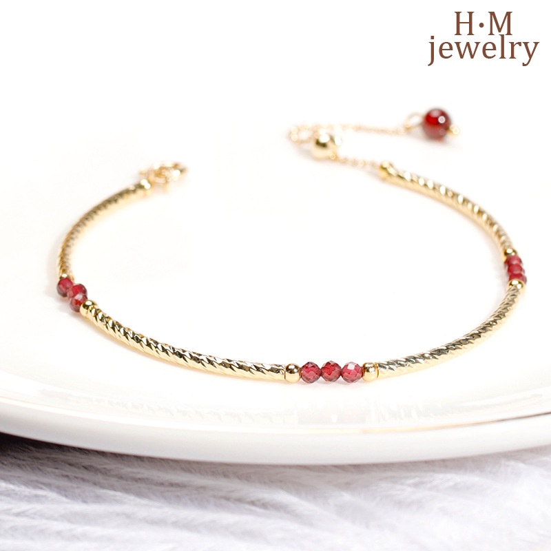 Set Gelang Kristal Garnet