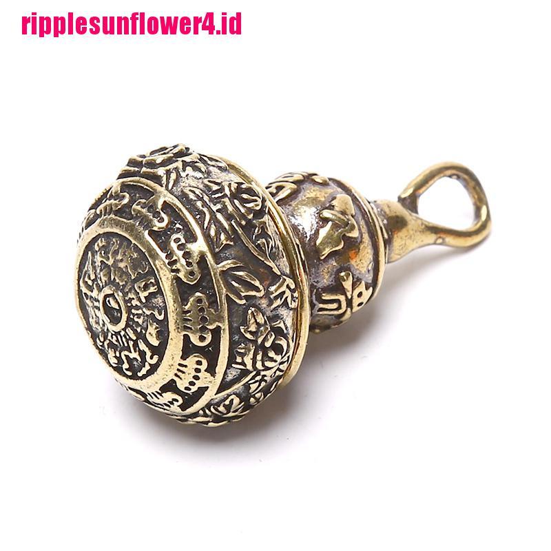 Gantungan Kunci Bentuk Labu / Lotus Bahan Kuningan Gaya Cina