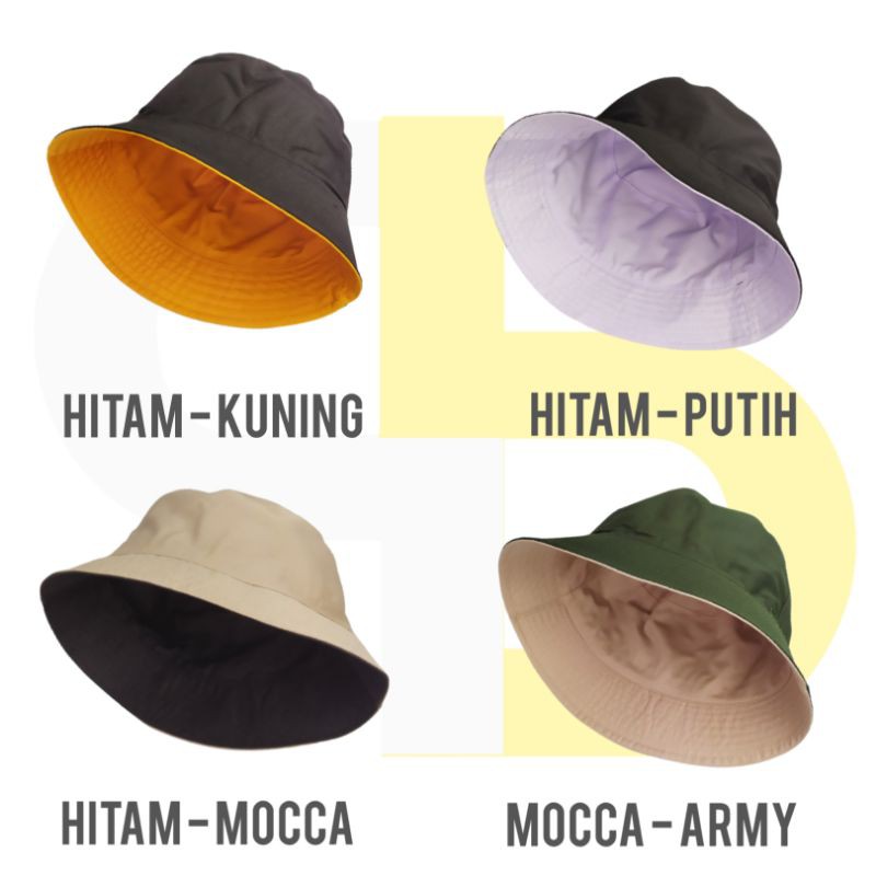 Topi Bucket Hat Premium Korean Style 2 Warna Pria dan Wanita