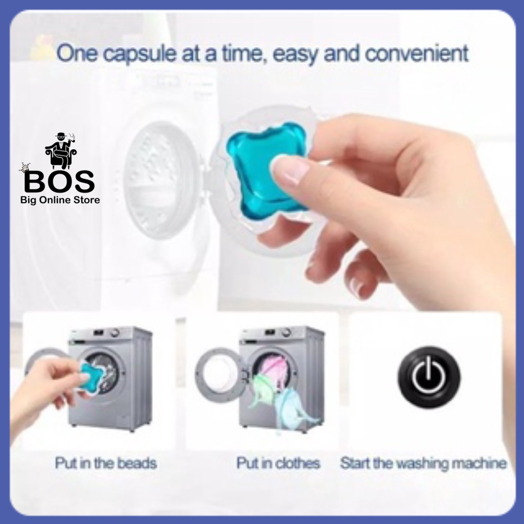 BOS - SABUN GEL LAUNDRY BEADS | LAUNDRI DETERGENT CUCI BAJU KAIN (10 PCS)