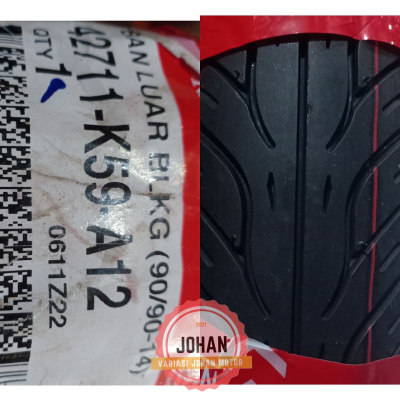 ban luar tubless AHM Honda k59/ban luar AHM belakang 90/90-14/ban luar belakang AHM dan ascendo Mash