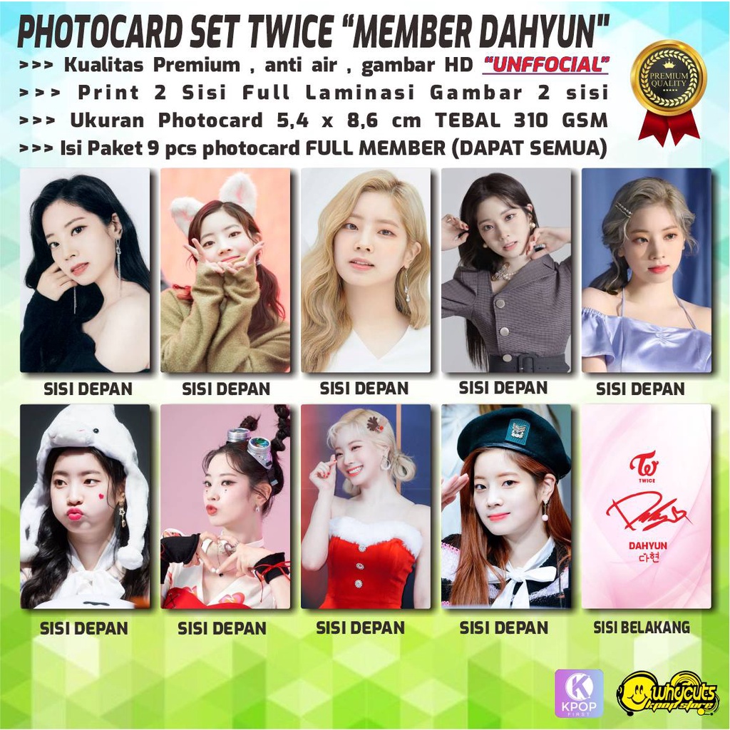 PHOTOCARD FULLSET KPOP PREMIUM TWICE PER MEMBER / JAPAN TOUR / JAPAN FANCLUB / TWICE ANNIV / PRINT 2 SISI FULL LAMINASI GLOSSY / ANTI AIR