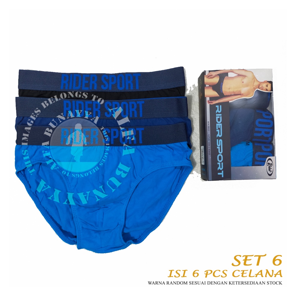 3 Celana Dalam Pria RIDER SPORT BRIEF R781B - CD Dewasa - Remaja - Katun