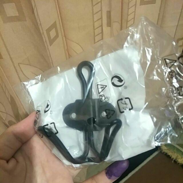 Double Hook, Pengait Ganda, Hitam, Gantungan Handuk Dinding Sv1396