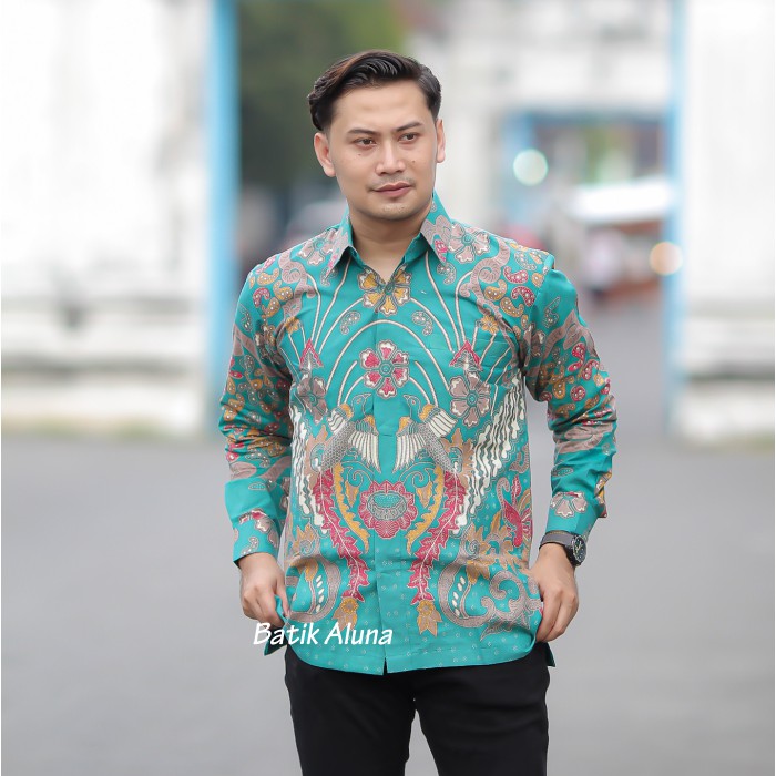 Batik pria lengan panjang Kemeja Atasan Baju batik pria laki laki lengan panjang premium cowok solo