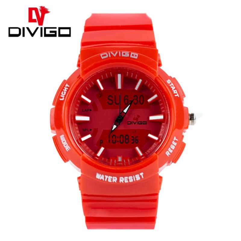 Terima Cod)Jam Tangan Wanita Fashion Divigo Start Strap Rubber/ Karet Anti Air/Water Resist(Dikirim Dari Jakarta)