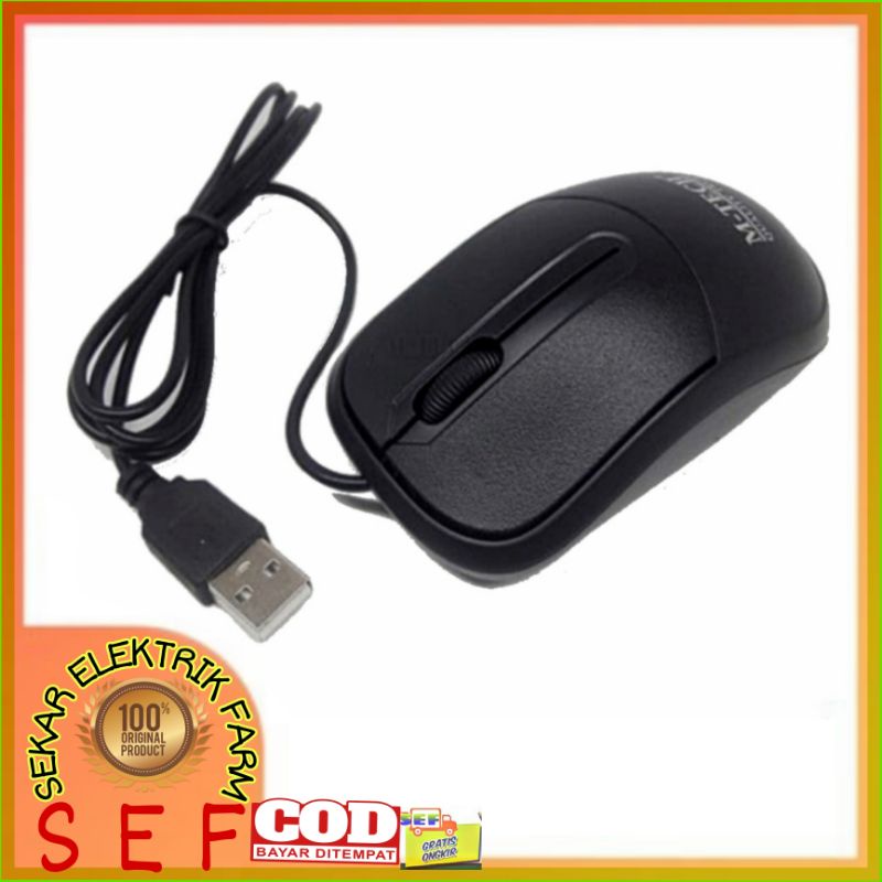 Original Mouse Komputer PC Laptop Dengan Kabel usb, mouse laptop PC HP dll