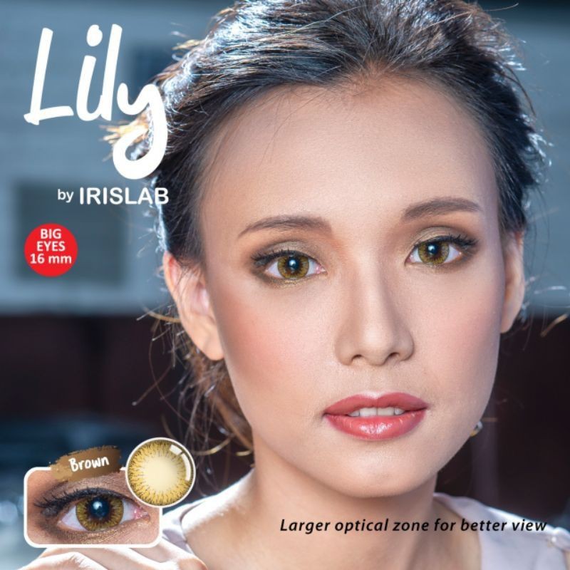 SOFTLENS LILY MINUS -3.50 s/d -6.00 FREE LENSCASE DIA 16MM By IRISLAB / GREY BLACK BROWN BLUE / Softlen Soflen Soflens