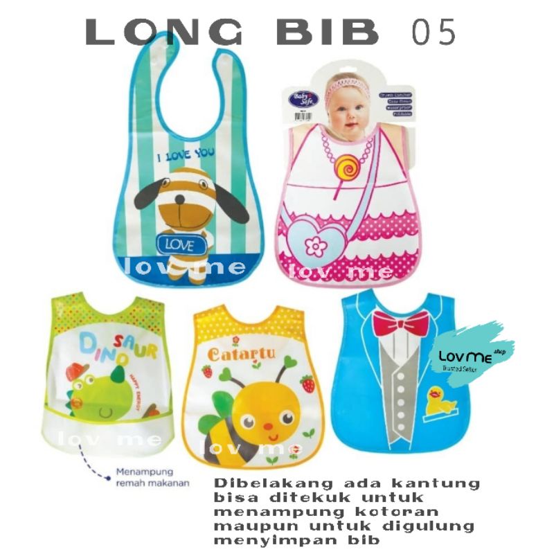 Lov me❤Baby Safe BIB05 | Long Bib |Celemek |Slabber |Perlengkapan Makan