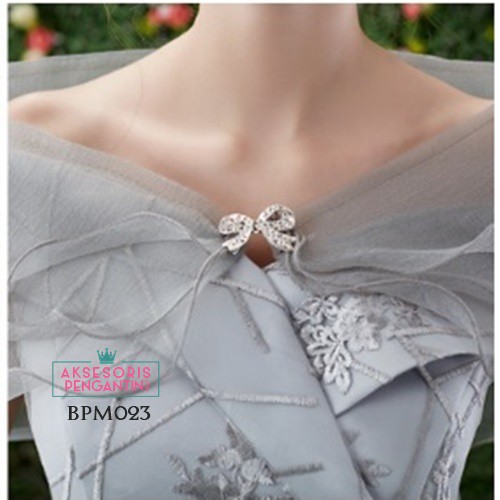 [PRODUK TERLARIS] BOLERO PENGANTIN AKSESOIS WEDDING BROKAT LACE SILVER BPM023