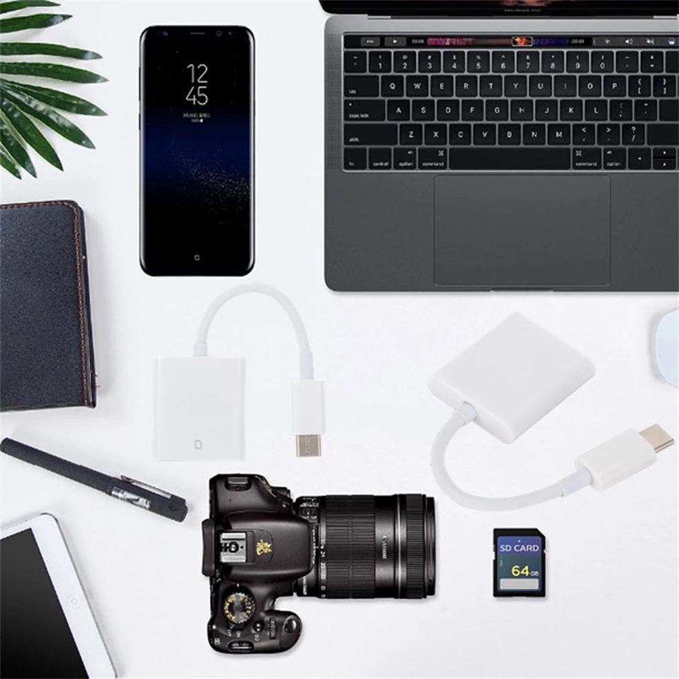 Card Reader TF + SD 2In1 Usb Tipe-C Untuk Smartphone