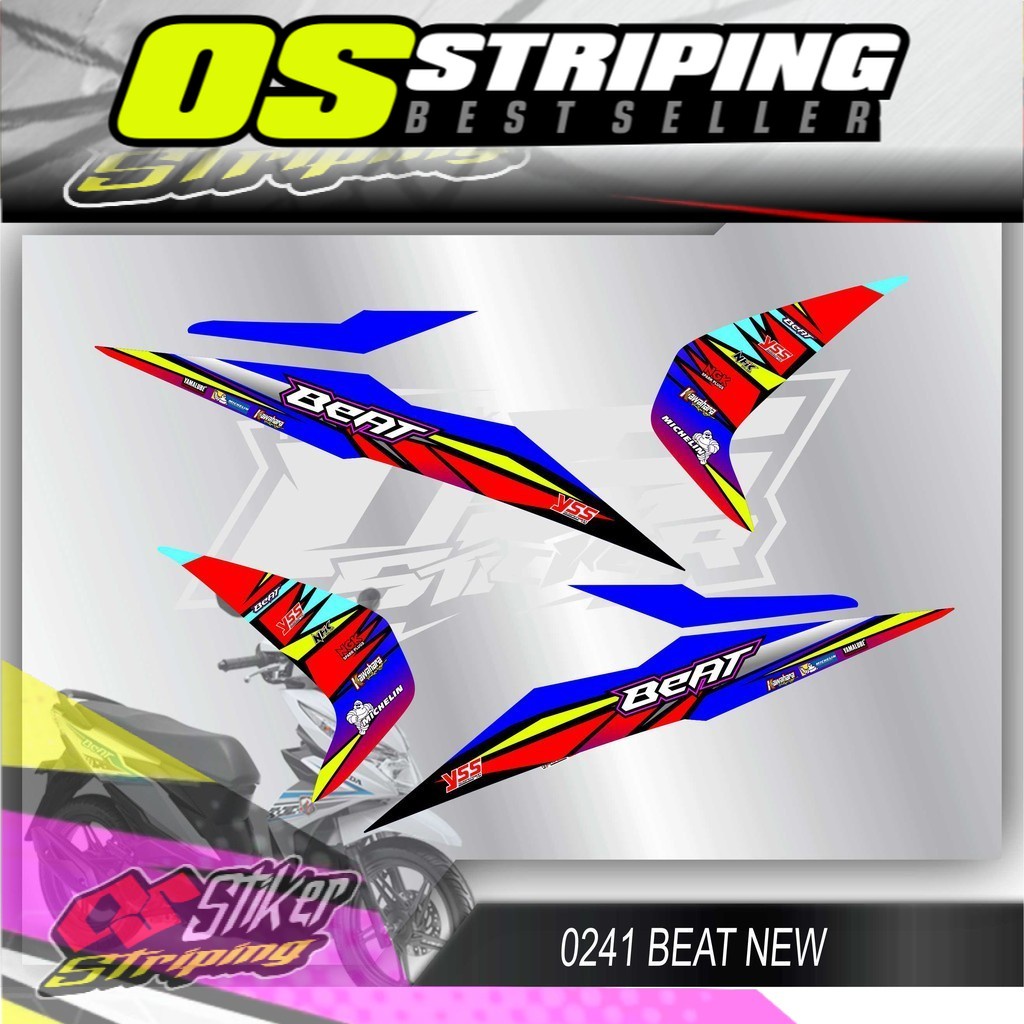 OS Stiker 0241 Stiker Striping Beat FI Esp 2017 Grafik