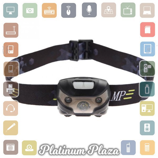 TaffLED Headlamp Flashlight Rechargeable USB + Motion Sensor - Z20`FE6E0A- Black