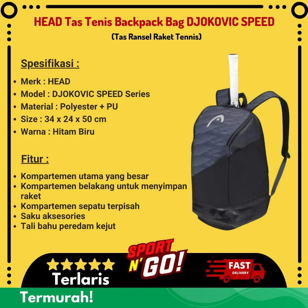 HEAD Tas Tenis Backpack Bag DJOKOVIC SPEED - Tas Ransel Raket Tennis