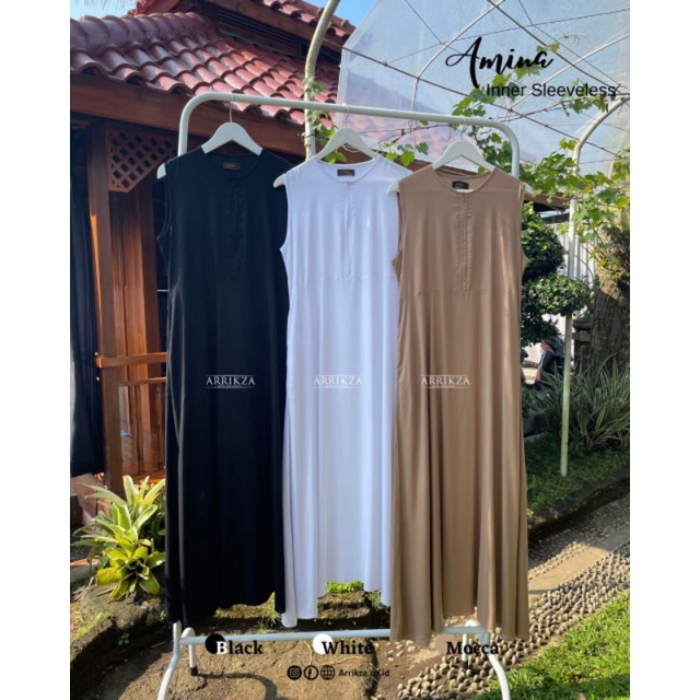 Inner sleeveless//Gamis tanpa lengan//Inner Arrikza//Inner bahan rayon adem