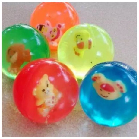 mainan anak bola bekel besar kecik ukuran 4,5 cm