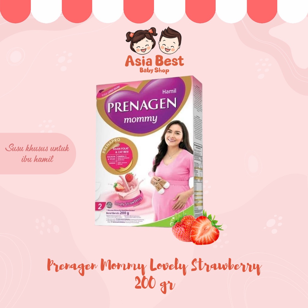 PRENAGEN MOMMY STRAWBERRY 200 GR/susu ibu hamil