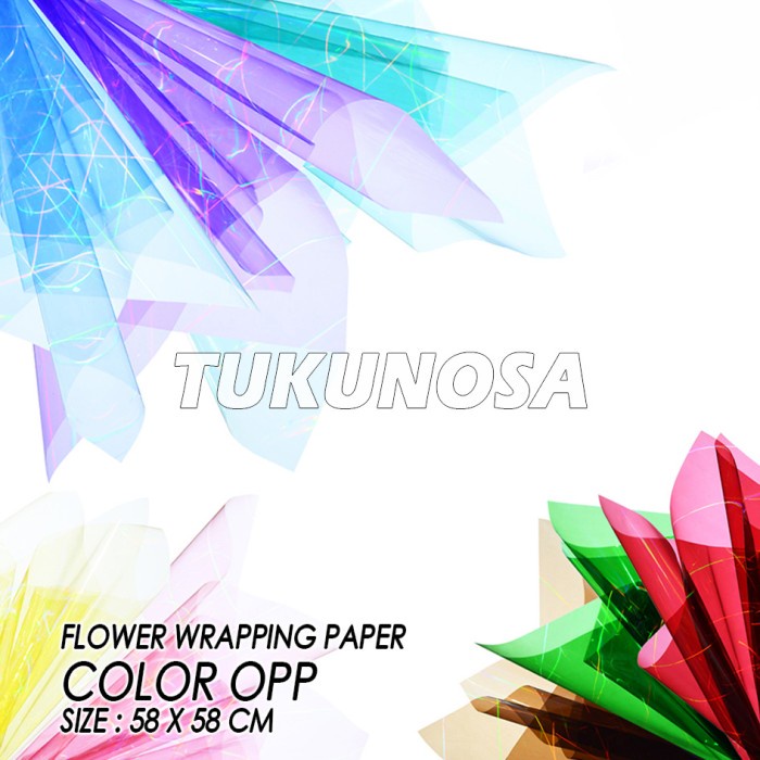 

FLOWER WRAPPING PAPER COLOR OPP - PLASTIK OPP WARNA KERTAS BUKET BUNGA TRANSPARAN KILAP