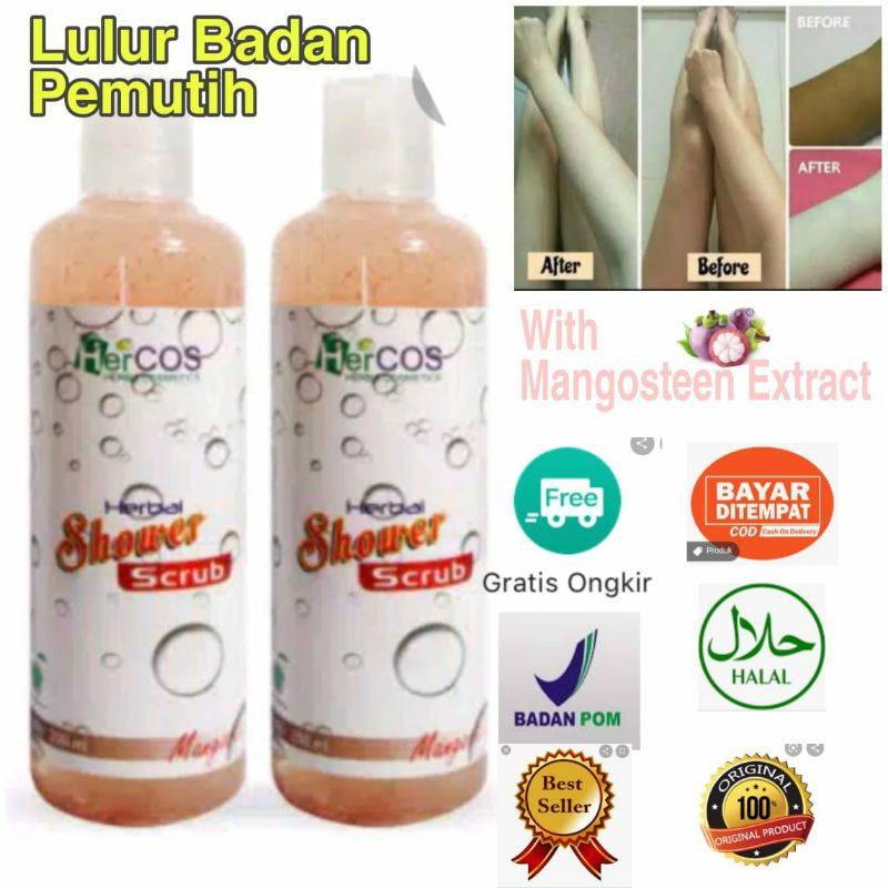 Lulur Badan Pemutih HERCOS ORIGINAL Perawatan Tubuh Shower S