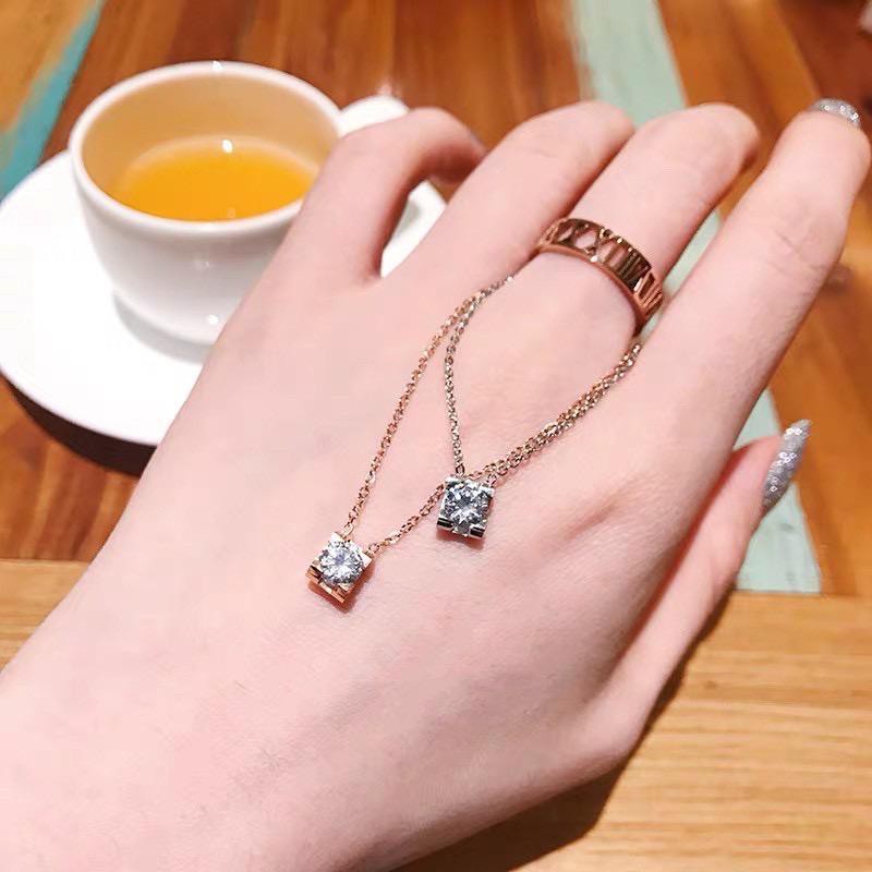 Kalung fashion aksesoris titanium mini korea diamond hadiah wanita cewek 316L anti karat KK037