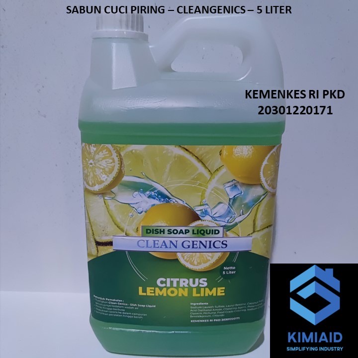 Sabun Cuci Piring 5 Liter - Dishwashing Liquid Konsentrat 5L - CleanGenics