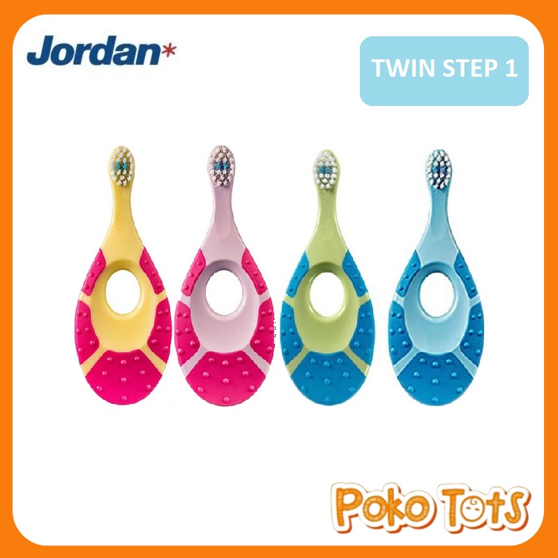 Jordan Oral Care Kids Step 1 Twin Toothbrush Extra Soft Sikat Gigi Anak Usia 0-2 Tahun Isi 2pcs