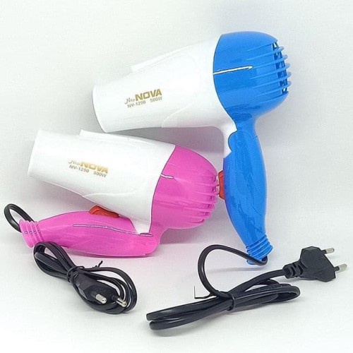 [COD] Hair Dryer Pengering Rambut 350 Watt Portable Mudah dibawa Traveling l Nova-1290 BIRU &amp; PINK