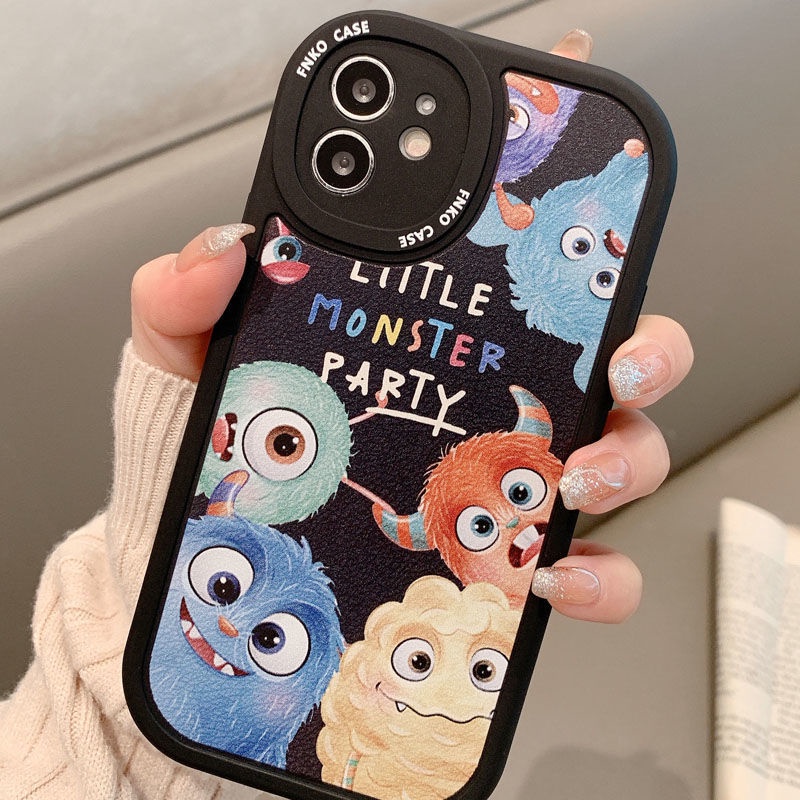 Case Desain Kartun Monster Kamera Melingkar Untuk IPhone 12 13 11 Pro Max X Xs Max Xr 7 8 Plus Xgs1