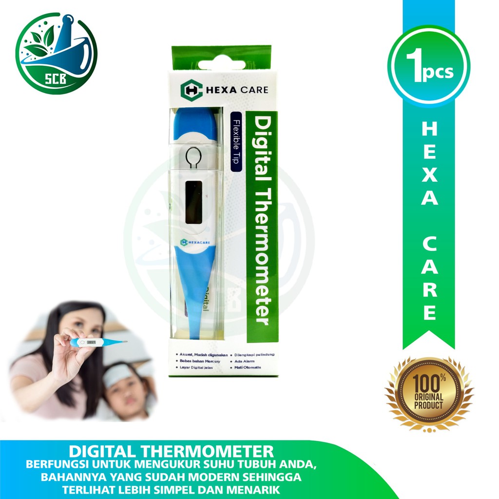 Hexa Care Termometer Digital Flexible Standar Tip / Alat Ukur Suhu Tubuh
