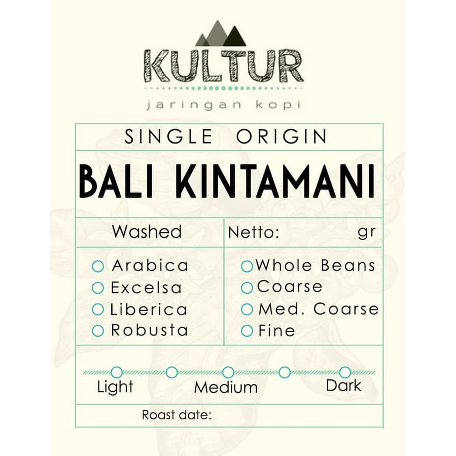 

COFFEE BEAN BIJI KOPI ARABIKA BALI KINTAMANI PREMIUM 500 GR