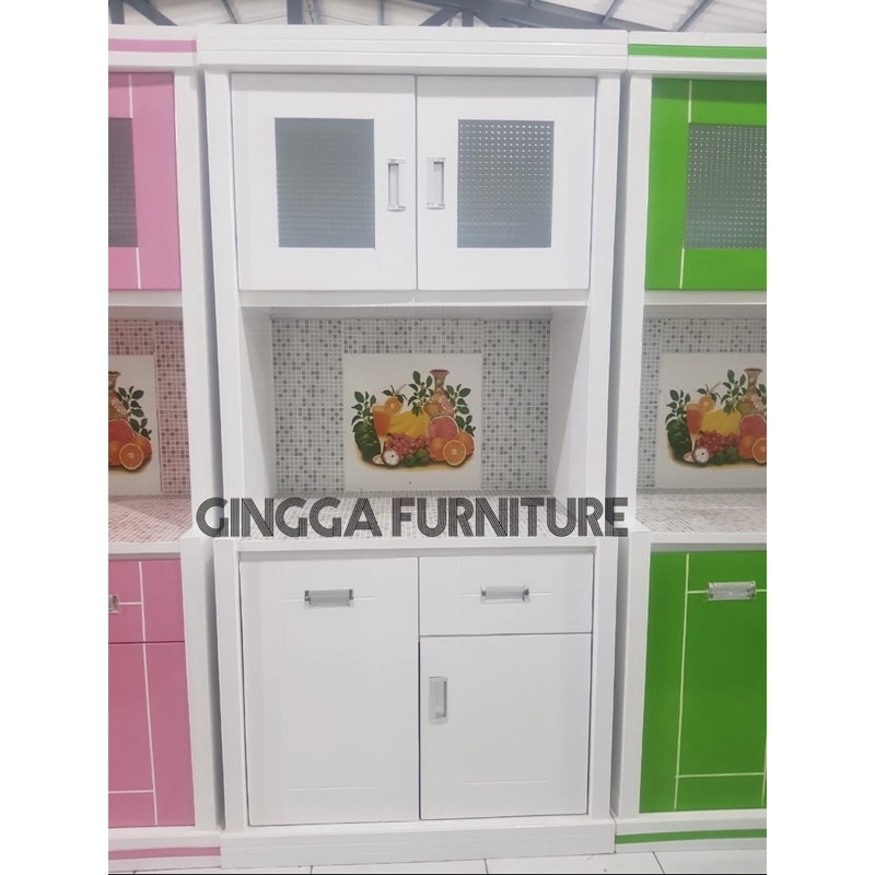 LEMARI SAYUR 2 PINTU PUTIH LEMARI DAPUR RAK PIRING