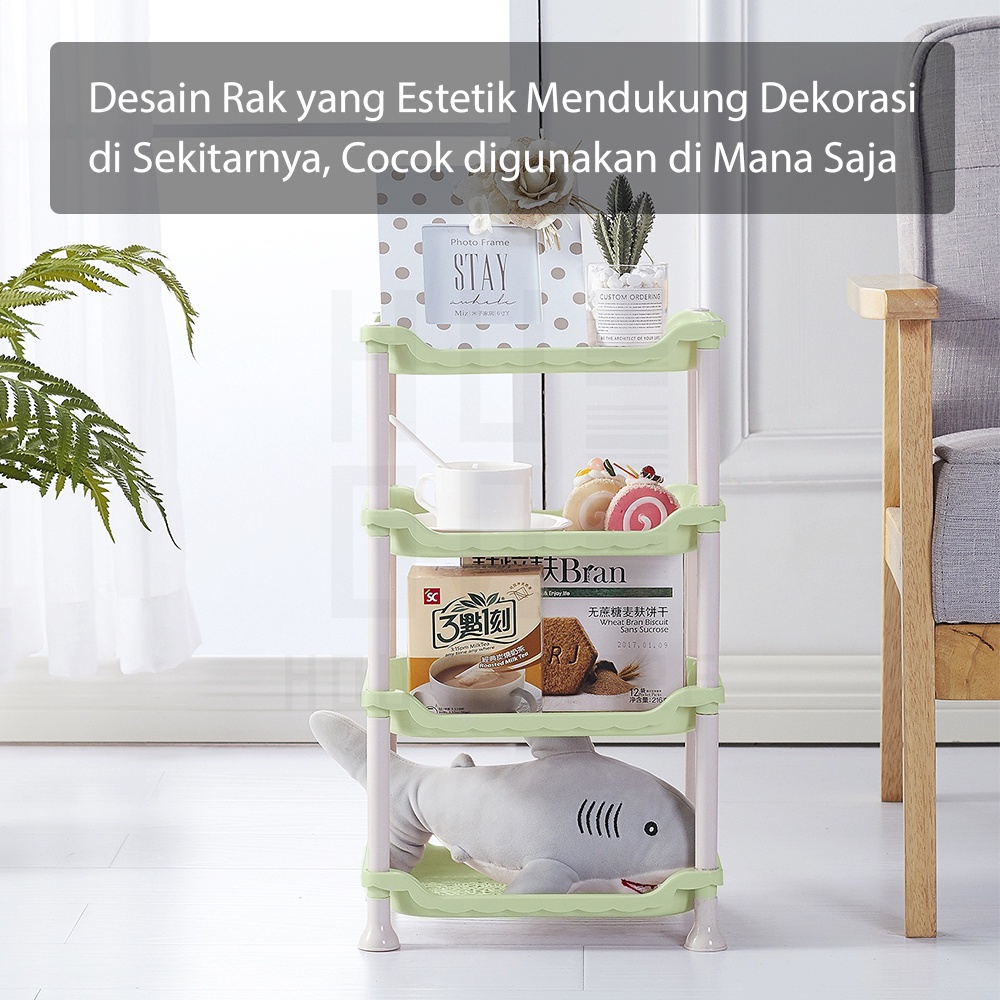 Rak Susun Dapur Bumbu Piring Gelas Rak Toilet Kamar Mandi Serbaguna Multifungsi 3 Susun 4 Susun HUGO
