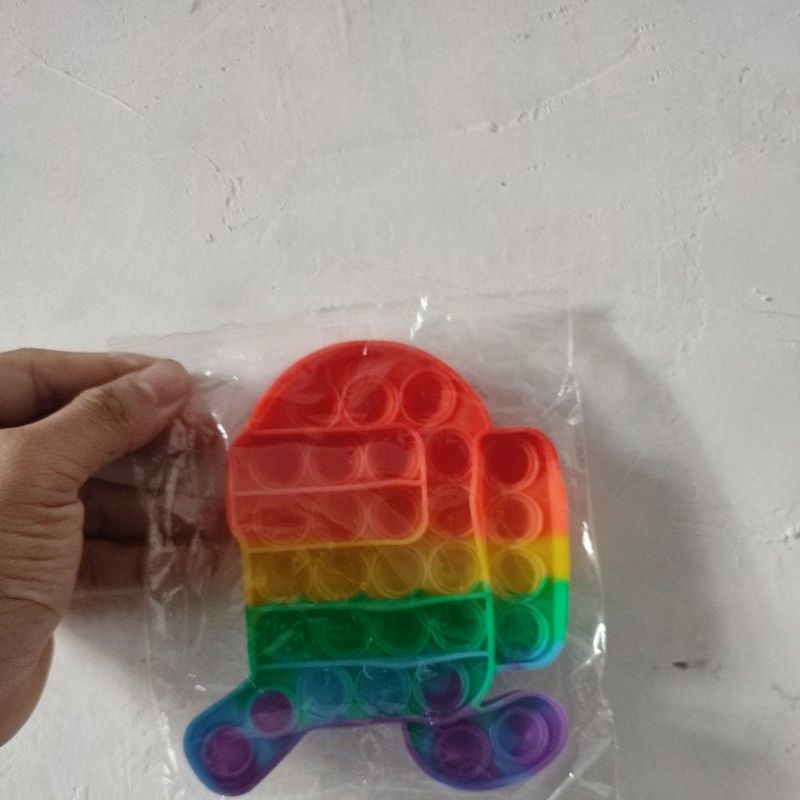 《READY STOCK 50+ JENIS》 Mainan Anak Pop it Fidget Unicorn Rainbow Versi 1-Among us run