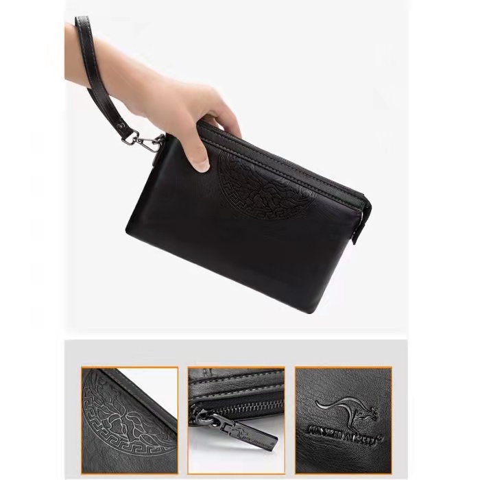 Clutch Kulit Import Handbag Pria Wanita Junzidaishu Original