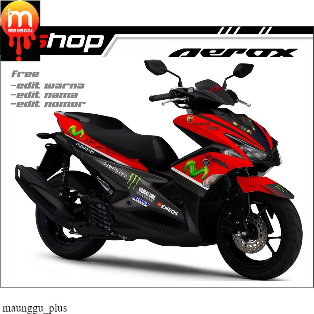 Striping motor aerox 155 Decal aerox 155 full body Stiker motor aerox variasi full motif