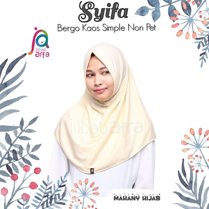 Syifa Bergo Syiria JilbabArfa non pet kaos warna krem kuning